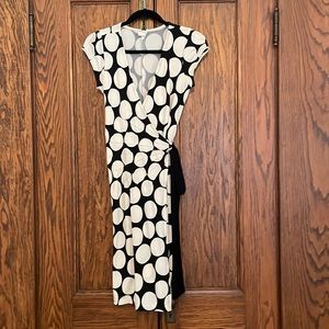 Boutique large polka dot wrap dress